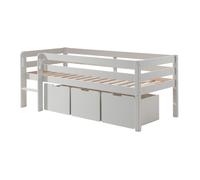 Lit Mi-Hauteur + 3 Tiroirs Blanc