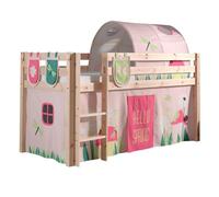 Pack - Lit Enfant Surélevé, Tente, 3 Pochettes & Tunnel "Pino Spring" Naturel