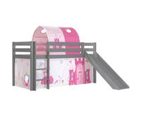 Pack - Lit Enfant, Tente, Tunnel & Toboggan "Pino Princesse" Gris