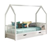 Pack - Lit Enfant & Tiroir-Lit "Cabane" 90x200cm Blanc