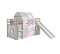 Pack - Lit Enfant Toboggan Tente Tunnel & 3 Pochettes ""Pino Birdy"" Blanc