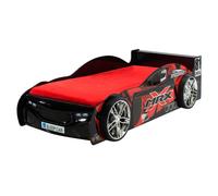 Pack - Lit Enfant Voiture & Matelas ""MRX"" 90x200cm Noir