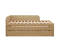 Pack Lit Gigogne 3 Places Avec Matelas Bois Massif Noha Bois 90X200