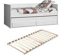 Pack Lit Gigogne 90x200cm à Tiroirs avec Sommier - CLEO - ALTOBUY Blanc G