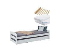 Pack Lit Gigogne 90x200cm Blanc + Matelas Ibiza + Matelas Chypre - BRODI -