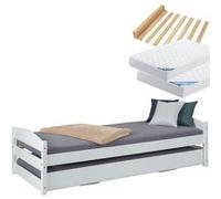 Lit gigogne Altobuy BRODI - Pack Lit Gigogne 90x200cm Blanc + Matelas Ibiza + Matelas Chypre -