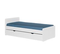 Pack Lit Gigogne Avec Matelas Bois Massif Lilow Blanc 90X200