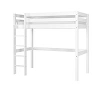 Pack Lit Mezzanine Avec Matelas Bois Massif Aaron Blanc 90X190