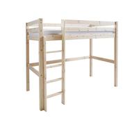 Pack Lit Mezzanine Avec Matelas Bois Massif Aaron Bois Naturel 90X190