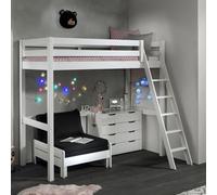 Pack - Lit Mezzanine, Commode & Fauteuil-Lit "Pino II" Blanc