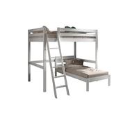Pack - Lit Mezzanine, Lit Simple & Sommier "Pino" 140x200cm Blanc