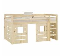 Pack Lit Mi-hauteur Avec Matelas Bois Massif Alma Bois Naturel 90X200