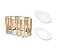 Pack Lit Sleepi Natural + matelas Sleepi + drap housse blanc