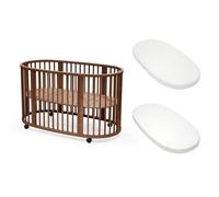 Pack Lit Sleepi Warm brown + matelas Sleepi + drap housse blanc