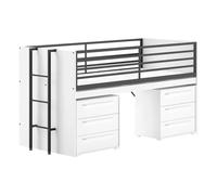 Lit mi-haut 90x200 sam blanc Gris