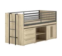 Lit mi-haut 90x200 sam nat-noir