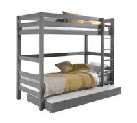 Pack - Lit Superposé Enfant & Tiroir "Pino III" Gris