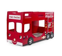 Vipack Funbeds Lit Pompier Superpos Et Rouge Mdf Rouge 211 X 96 X 130 Cm + 2 Matelas