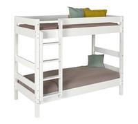 Pack Lit Superposé Séparable Avec 2 Matelas Bois Massif Aaron Blanc 90X190
