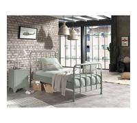 Pack - Lit & Table de Chevet "Bronxx" 90X200cm Vert