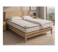 Vente-unique - Pack literie 140 x 190 cm Matelas Mousse et coutil Bambou ép.15cm + Couette + 2 oreillers - Kanani de NATUREA