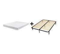Pack Literie 140x190cm Matelas roulé + Sommier en kit