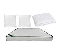 Pack literie 160 x 200 cm matelas mousse et coutil bambou ép.15cm + couette + 2 oreillers - KANANI de NATUREA