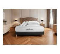 Pack matelas à mémoire de forme maxi épaisseur Balmoral 140x200cm sommier KIT noir + 2 oreillers + 1 couette 240x220cm G