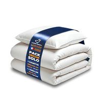 Pack Literie Vegan Couette 140x200 Tempérée Oreiller 60x60 Percale Coton | Vegan certifié, sans plume animale, enveloppe en percale de coton.