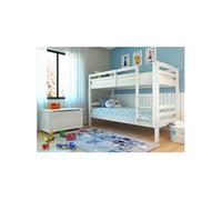 ALASKA - Pack Lits Superposés 90x190cm + Coffre Pin Massif - Altobuy Blanc