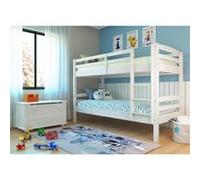 ALASKA - Pack Lits Superposés 90x190cm + Coffre Pin Massif - Altobuy Blanc