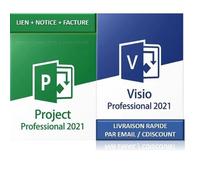 Pack logiciel - Microsoft - Project 2021 Pro - Visio 2021 Pro - Windows 10/11 - Téléchargement