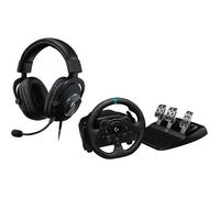 Pack Logitech Volant de course G923 - Compatible PS5 PS4 et PC + Casque gamer - Filaire - Pro X - USB - PC - Noir