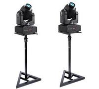 Pack Lumière 2 Lyres LED PARTY-SPOT7 10W DMX - 2 Supports Ibiza SST02 - Soirée Dj Fête Anniversaire Pro Club Bar