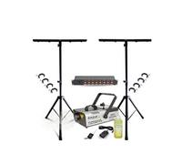 Pack Lumière 2 Pieds Réglables Mooving Light ML-SUPPORT-DJLIGHT - Machine Fumée Ibiza 1500W DMX - 8 Crochets SH2B - Dispatching