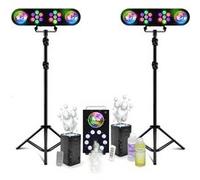Pack Lumière 2 Portiques DJ Mooving LEDBAR-ASTRO-RC - Machine Fumée LED FOGGY-ASTRO - 2 Machines Bulles LED BUBBLE-DREAM Noir