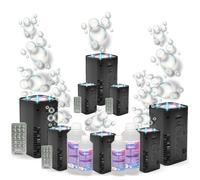 Pack Lumière 8 Machines à Bulles Ibiza LED BUBBLE-DREAM avec Télécommande - 4L de Liquide à Bulles Inclus - Baptême Mariage Soirée Noir