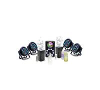Pack Lumière complet DJ Machine Fumée FOGGY-ASTRO - 4 PAR LED 18 W - 2 machines Bulles LED BUBBLE-DREAM - Soirée Anniversaire Scène