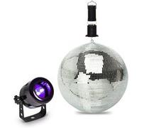 Pack lumière débutant Projecteur à LED UV + Boule à facettes 20 cm + moteur