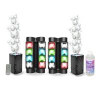 Pack Lumière DJ 2 Effets Spider Ibiza LED8-MINI - 2 Machines Bulles LED BUBBLE DREAM - Soirée Bar Anniversaire