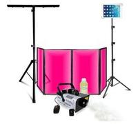 Pack Lumière DJ Façade 1200 x 700 - Machine fumée Ibiza LSM900W - Pied Support Éclairage - Support Tablette - Soirée Fête Noir