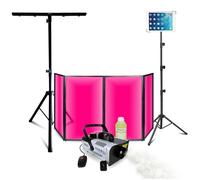 Pack Lumière DJ Façade 1200 x 700 - Machine fumée Ibiza LSM900W - Pied Support Éclairage - Support Tablette - Soirée Fête