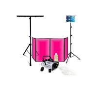 Pack Lumière DJ Façade 1200 x 700 - Machine fumée Ibiza LSM900W - Pied Support Éclairage - Support Tablette - Soirée Fête Noir
