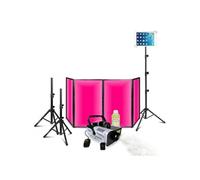 Pack Lumière DJ Façade 1200 x 700 - Machine fumée LSM900W - Pied Support Tablette - 2 Pieds Supports Enceintes - Sono Fête