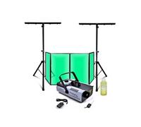 Pack Lumière Facade DJ Lycra Blanc 1200 x 700 - 2 Pieds Supports Mooving Light - Machine Fumée 1200W - Sono Mariage Soirée