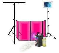 Pack Lumière Facade DJ Lycra Blanc 4 Panneaux Pliables 120 x 700 - 4 Jeux Lumière Spider Ibiza LED8-MINI - Fête Mariage Sono Blanc
