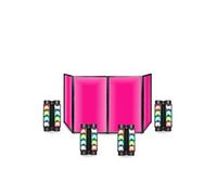 Pack Lumière Facade DJ Lycra Blanc 4 Panneaux Pliables 120 x 700 - 4 Jeux Lumière Spider LED8-MINI - Fête Mariage Sono