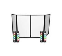 Pack Lumière Facade DJ Lycra Blanc 4 Panneaux Pliables 1200 x 700 - 2 Jeux Lumière Spider Ibiza LED8-MINI - Fête Scène Sono