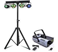 Pack Lumière Ibiza DJLIGHT60 - 4 Jeux de Lumière Projecteurs - Moonflower - Pied support - Machine à fumée 1200W Programmable