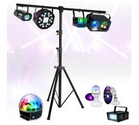 Pack Lumière IBIZA LIGHT Portique - 7 Jeux Lumière DJ Mobile Animation Sono Projecteur PAR Strobe Effet Derby Astro Soirée